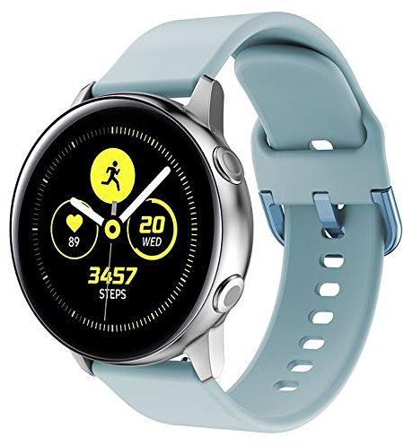 Lavaah Cinturino per orologio compatibile con Samsung Galaxy Watch Active, 20 mm in morbido silicone di ricambio per Galaxy Watch Active 2 44 mm/ Active 40 mm/Gear Sport Smart Watch (azzurro)