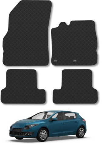 Renault Megane (2008-2016) [Estate, Hatchback] 3mm Rubber Car Mats | Tailored Fit Durable Floor Mats Full Coverage Protection Waterproof Accessories Easy Clean Anti Slip Made in the UK