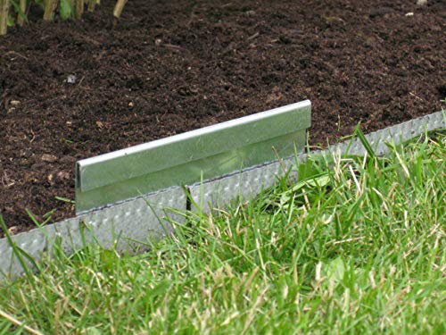 innogard 6020-002 – Verbinder Rasenkantenband – Alu-Zink – Verbindungselement zur Beet-Einfassung, Korrosionsschutz, 20 cm Höhe