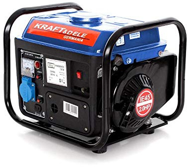 Generador de corriente de 1200 W, 2 CV, 230 V, 12 V, silencioso, generador de corriente de gasolina, 1 fase para jardín, garaje, camping Kraft&Dele KD109