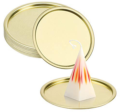 10 Pcs Metal Pillar Candle Holder - Decorative Candle Tray & Stand for Incense, Spa, Wedding, Home, Party