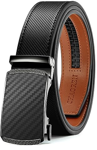 CHAOREN Gürtel Herren, Automatik Ledergürtel Herren Ratsche für Business Anzug, 35mm Gürtel ohne Löcher, Größe Angepasst