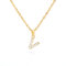 Buchstaben Kette Personalisierte Halskette mit Initial Buchstaben Anhänger Alphabet A-Z Buchstabenkette Damen Gold Kette Namenskette Geschenk für Frauen Weihnachten Geburtstag Valentinstag (V)