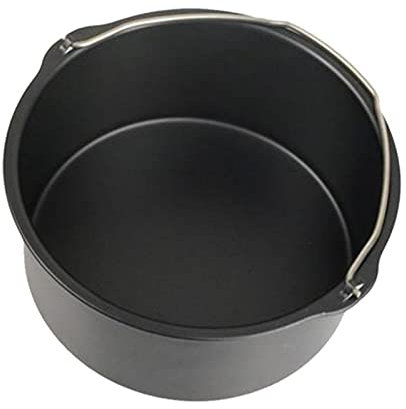 Air Fryer Accessories, 6/7/8 inch Cake Bucket and Pizza Tray Universal Fryer Accessories, Non-Stick Baking Cake Tin with Handles, Household Baking Molds Kitchen Tools(size:7 Inch)