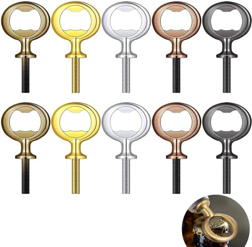 Roundsky 10 StüCke Metall FlaschenöFfner Rohlinge Edelstahl FlaschenöFfner EinsäTze Satz Gewinde BieröFfner Hardware