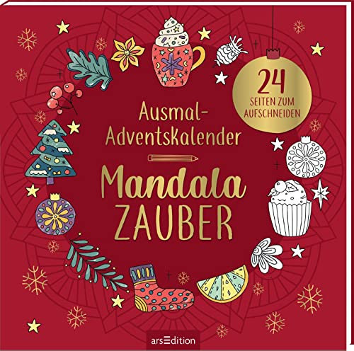 Ausmal-Adventskalender – Mandala-Zauber: 24 Seiten zum Aufschneiden | Ein Adventskalender zum Ausmalen mit 24 Malvorlagen und Bastelideen für alle Malfans