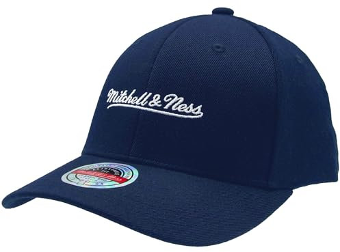 Mitchell & Ness Script Logo Baseballkappe - Dunkelblau/Weiß, Classic Red Snapback (größenverstellbar)