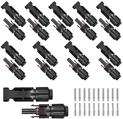 10 Paar Solarpanel Stecker, Photovoltaik Steckverbinder IP67, Männlich/Weiblich Solarpanel Steckverbinder, Solar Verbinder, Solar Panel Kabel Anschlüsse Stecker