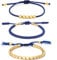 Wudaizhi 3 Pcs Tibetan Copper Beads Bracelet Lucky Knot Rope Bracelet Handmade Adjustable Braided Friendship Bracelets