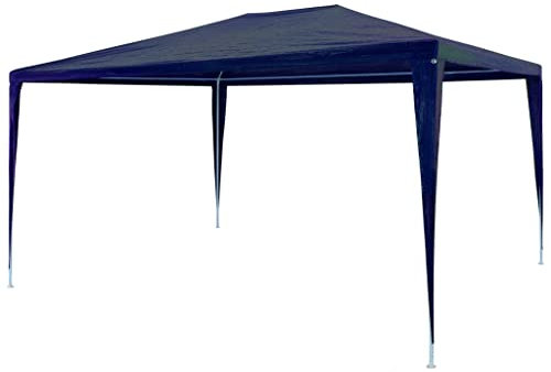 HOMIUSE Partyzelt 3x4 m PE Pavillon Faltpavillon Pavillion Grillpavillon Verkaufsstand Gartenpavillon Gartenlaube Party Zelt Groß Bierzelt Faltzelt Pavillion Klappbar Faltbar Grill Pavillions Blau