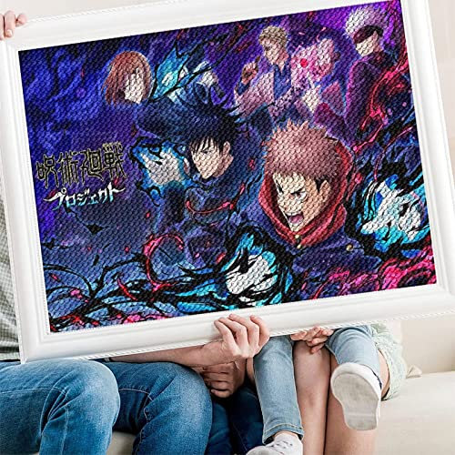PAWCA 5D DIY Diamond Painting,Anime Jujutsu Kaisen,Handgefertigtes Stickerei-Set Kreuzstich-Set Strass Heimdekoration Wandräume Wohnzimmer Schlafzimmer Arbeitszimmer(round drill)-30x40cm