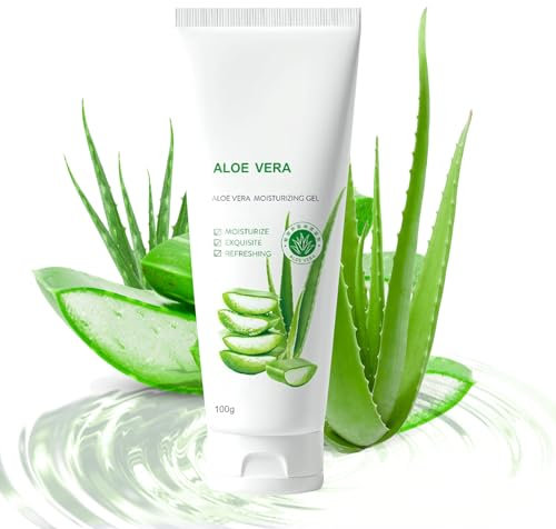 Aloe Vera Gel 99% Rein - 100ml Bio Aloe Vera Creme, Aloe Vera Gesicht Gel, Für Gesicht, Haare Und Körper, Natürliche, Beruhigende Und Pflegende Feuchtigkeitscreme, Ideal