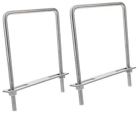 YARNOW 2pcs Stainless Steel u Bolt Right Angle u Tube Clamp 150mm x 200mm Sturdy for Hardware Applications