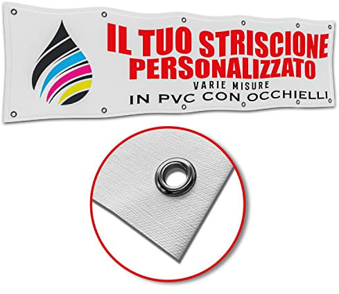 Gruppo Veneziano - banner striscione personalizzato in pvc occhiellato (100x200)- banner personalizzabile con testo - foto - loghi - 100% Made in Italy