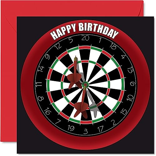 Stuff4 Lustige Geburtstagskarte zum 55. Geburtstag für Männer und Frauen | Dartscheibe, Happy Birthday Karte für Vater, Mutter, Großvater, Nanny, Oma, Onkel, Tante, Cousin, Freund, 145 mm x 145 mm