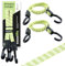 2er Set Gummispanngurt, verstellbar, Breitband Expander mit Metallhaken, Stark Belastbar, für Auto, Fahrrad und Outdoor-Aktivitäten (10 Farben 3 Längen) (Glühwürmchen, 120 cm)