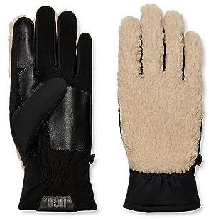 UGG Fluff Smart Handschuhe mit leitfähiger Lederhandfläche, naturfarben, LG-XL, Natürlich, Large-X-Large