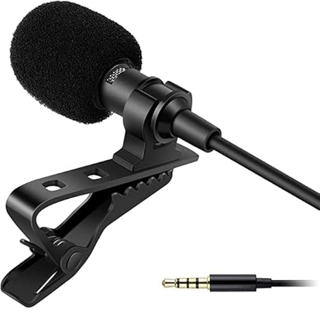 Mic Lapel Collar Mic Voice Recording Filter Microphone for Singing You Tube Smartphone Wired Microphones