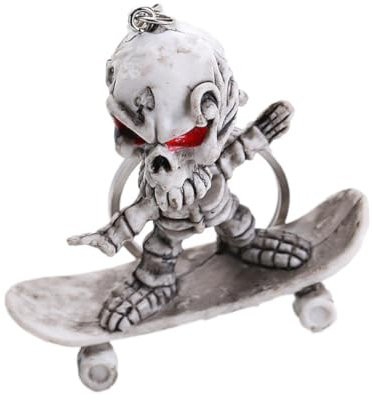 CHILDWEET Skateboard Schädel Keychain Gummi Schlüsselring Mode Handtasche Decor Robust Hängen