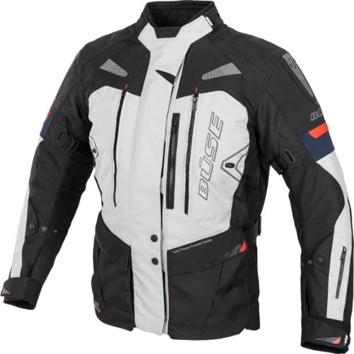Büse Monterey wasserdichte Motorrad Textiljacke, hellgrau, 56 | Wasserdicht