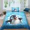 POCHY Niedlicher Pinguin Bettwäsche 2er Set Mit 3D Bettwäsche-Sets Mikrofaser Bettbezüge, Kinder Bettbezug Set Mit Kissenbezug Single（135x200cm）