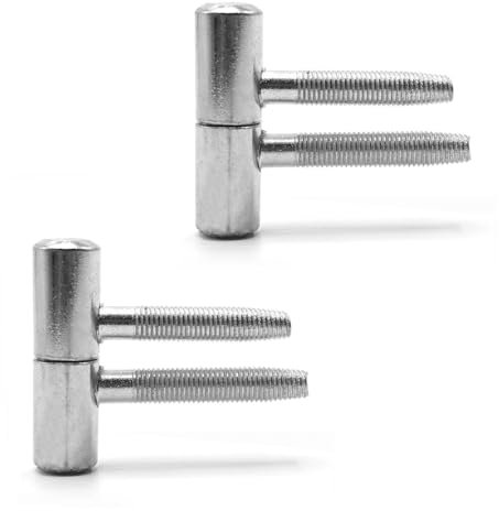 Türbänder türscharniere für holztüren Innentür Zargenbänder Fl 2 zweiteilig Ø 16 mm, Einbohrbänder für gefälzte Türen Stahl verzinkt (2, Weiß)