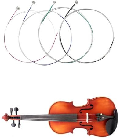 LLGSDLL Corde per violino universali 4/4 (Mi/La/Re/Sol) con anima in acciaio, set completo per 1/2, 1/4, 3/4, 4 strumenti