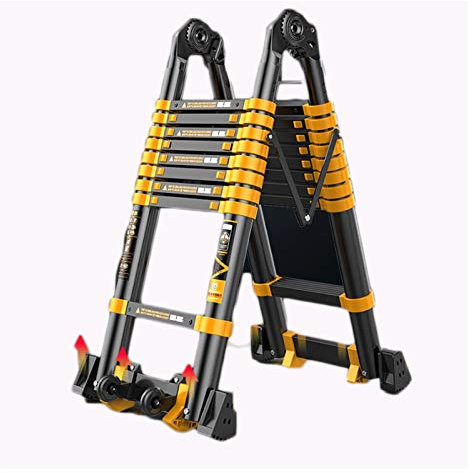 Ladders,Extension Ladder, 27 FT Aluminum Telescoping Extension Ladder with Carry Bag,Retraction Telescopic RV Ladder with Locking Mechanism Non-Slip