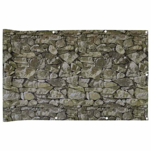vidaXL Garten-Sichtschutz Steinoptik Grau 400x120 cm PVC