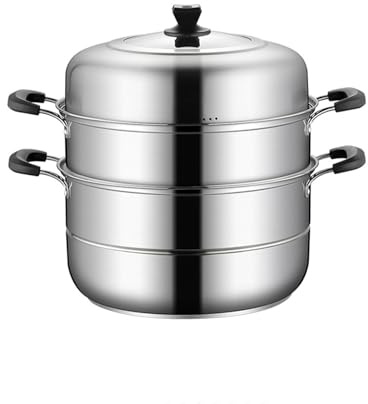 304 Stainless Steel Steamer/Stock Pot,Household 3-Layer Large Capacity Steamer 36cm 38cm/40cm Thickened for Gas Stove/Induction Cooker(36cm)