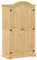 Willood Kleiderschrank Corona 102x52x186 cm Massivholz Kiefer Garderobenschrank mit Stauraum Metallgriff, Hochschrank für Schlafzimmer, Dielenschrank, Modern