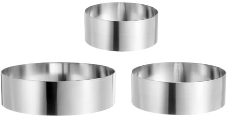 sourcing map Round Cake Ring 5/6/7 Inch Seamless Stainless Steel Pastry Mousse Dessert Ring Mirror Coating for Baking Cooking Making Tool