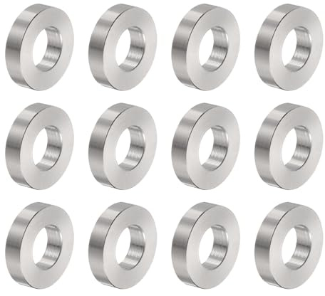 QUARKZMAN 12pcs M8 Separadores de Acero Inoxidable 304, Espaciadores Redondos de Metal Espaciadores Metálicos de Acero Inoxidable para M8 Tornillo Pernos, 8.2x16x4mm (ID*OD*Esp.)