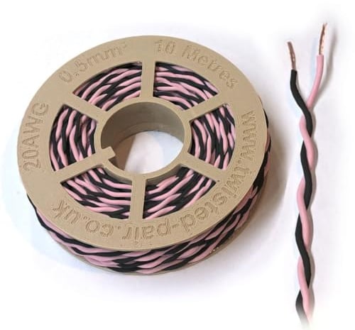 Schwarz und Rosa Zwillingsader 20 AWG / 0.5mm² 100 Meter CAN-Bus Kabel