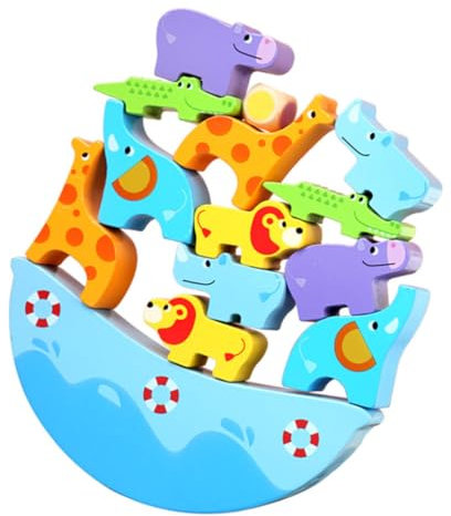 Toyvian 1set Giocattoli Educativi Legno per Ragazzo Ragazza Animali Impilabili e Divertenti per Sviluppare e creatività Gioco di Stacking per Ragazzi e Ragazze
