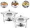 Eidoct 2PCS Chafing Dish Buffet Set, 4.5L Stainless Steel Round Chafers Set, with Lids, Fuel Holders and Food Pans, for Weddings Picnics (2 PCS)