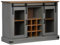 vidaXL Sideboard Halden 2 Schiebetüren Grau 112x40x80 cm Massivholz, Anrichte, Schrank, Buffetschrank, Kommode, Aufbewahrungsschrank, Küchenschrank