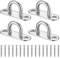 Zhujiehigh Eye Plates Heavy Duty Ceiling Hooks, 4 Pcs Swing Hangers Hooks 150KG Capacity, for Hanging Yoga Boxing Punch Bag Swing Chair Hammock Hanging Kit, Gym Wall Carabiner Suspension Hook