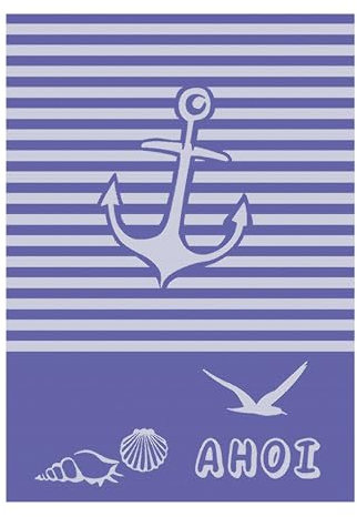 Ross Baumwolle Geschirrtuch AHOI Martitim Blau 50 x 70 cm