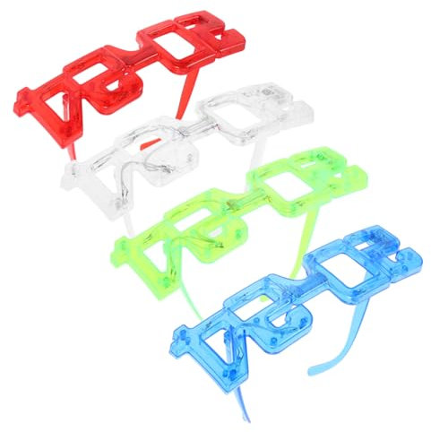 COLLBATH 4stücke Leuchtende Partybrillen Glow Glasses Party Brillen Requisiten Cosplay Brillen Leuchtende Sonnenbrillen Partykostüm-zubehör Partygeschenke