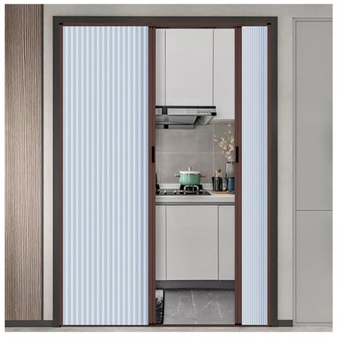 Porte coulissante, Porte Pliante accordéon Cuisine Nid d'abeille Porte Pliante Invisible, Portes coulissantes rétractables Porte Accordéon Personnalisable 130-200cm, Appartement Balcon Placard Porte(1