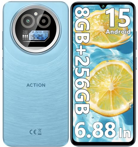 IIIF150 Action A5 Pro Telefono Movil Android 15, 8GB(3+5) + 256GB/1TB Teléfono Móvil Libre, 6,88 HD+ 1 Trasera, 5100mAh/10W, 16MP+5MP Smartphone, 4G Dual SIM GPS/Fingerprint/OTG/3.5mm Jack