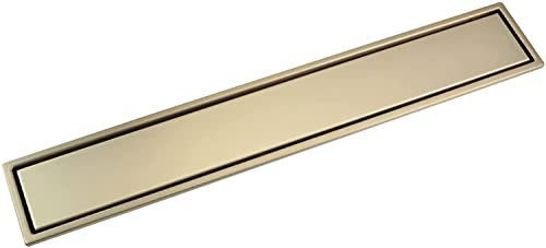 KRXSOBNV, Unsichtbarer rechteckiger Duschabfluss aus Edelstahl 304 mit Flieseneinsatz, Gitter, Abnehmbarer Abdeckung, Bodenabtropffläche mit Haarsieb, gebürstet ，Bodenabläufe