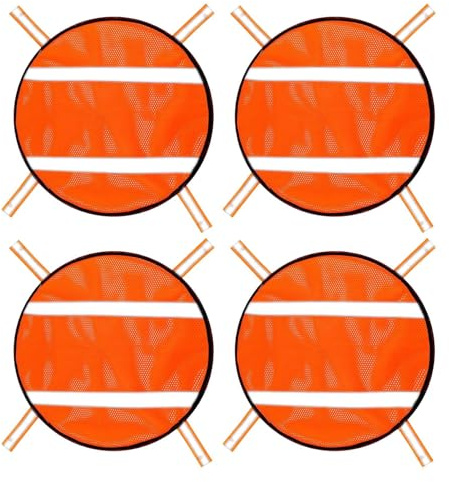 Panneau De Sécurité Orange 4pcs Avec Bandes Réfléchissantes - Panneau De Chasse À Haute Visibilité | COUVERTURE DE GRANDS SPORT | Panneaux D'orange Légers De Blaze De Chasse À La Tente En Filet En Mai