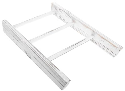 CLISPEED Mini Towel Rack Ladder for Kitchen Counter White Rustic Bathroom Towel Ladder Decorative for Country Bathroom Wall Decor