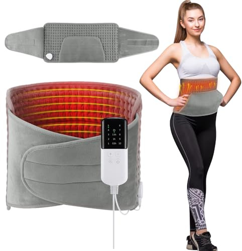 Nzkeuf Large Heating Pad with Pocket, Multi-Region Heating Pad with 10 Temp and 4 Timer Settings, Electric Heating Pad with Hand Warmer for Menstrual, Back, Neck, Shoulders, HIPS, Legs Pain Relief