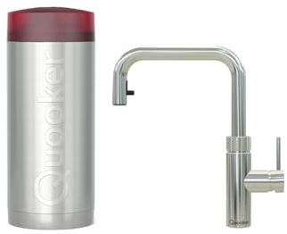 Quooker Flex Square | Reservoirs COMBI | verchromt glänzend | sofort-Kochend-Wasserhahn | Reservoirs COMBI