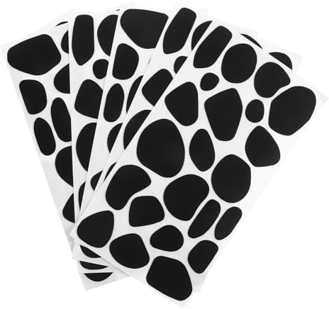 NUOBESTY Selbstklebende Filzpunkte mit Kuhmuster 5 Bögen Weiche Selbstgemacht Filzpatches Dalmatiner Flecken für Halloween Kostüme Vielseitige Bastelaufkleber für Kleidung und Dekoration