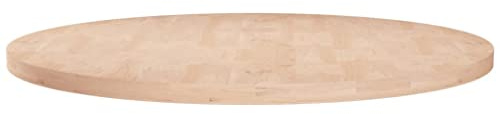 IBUQDDV Runde Tischplatte Ø80x2,5 cm aus unbehandeltem Massivholz Eiche für rustikalen Charme, vielseitig als Couchtisch oder Beistelltisch verwendbar, langlebig und leicht