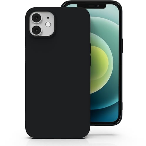 Zuvirelx Silicone Case for iPhone 12/12 Pro, Soft Grip, Thin, Minimalist, Shockproof, Non-Slip, Pocket-Friendly - Black